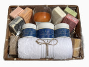 8 soap- 3 cream-face towel and candle